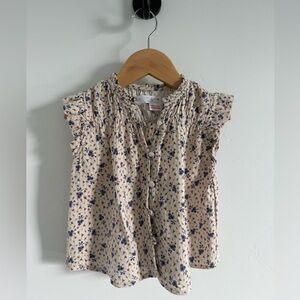 Zara Cream and Blue Floral Kids Blouse